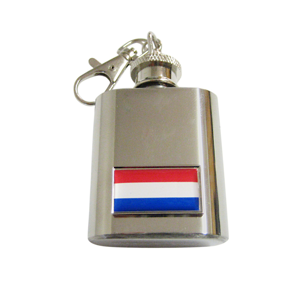 Thin Bordered Netherlands Flag Keychain Flask - image 1